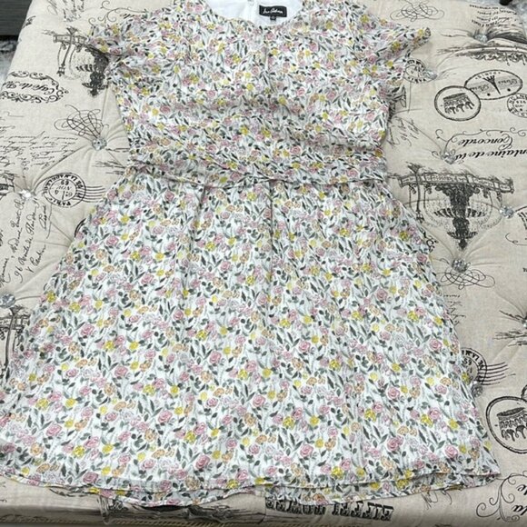 Sam Edelman Ruffle Sleeve Patterned Drape Floral Dress - Picture 3 of 14